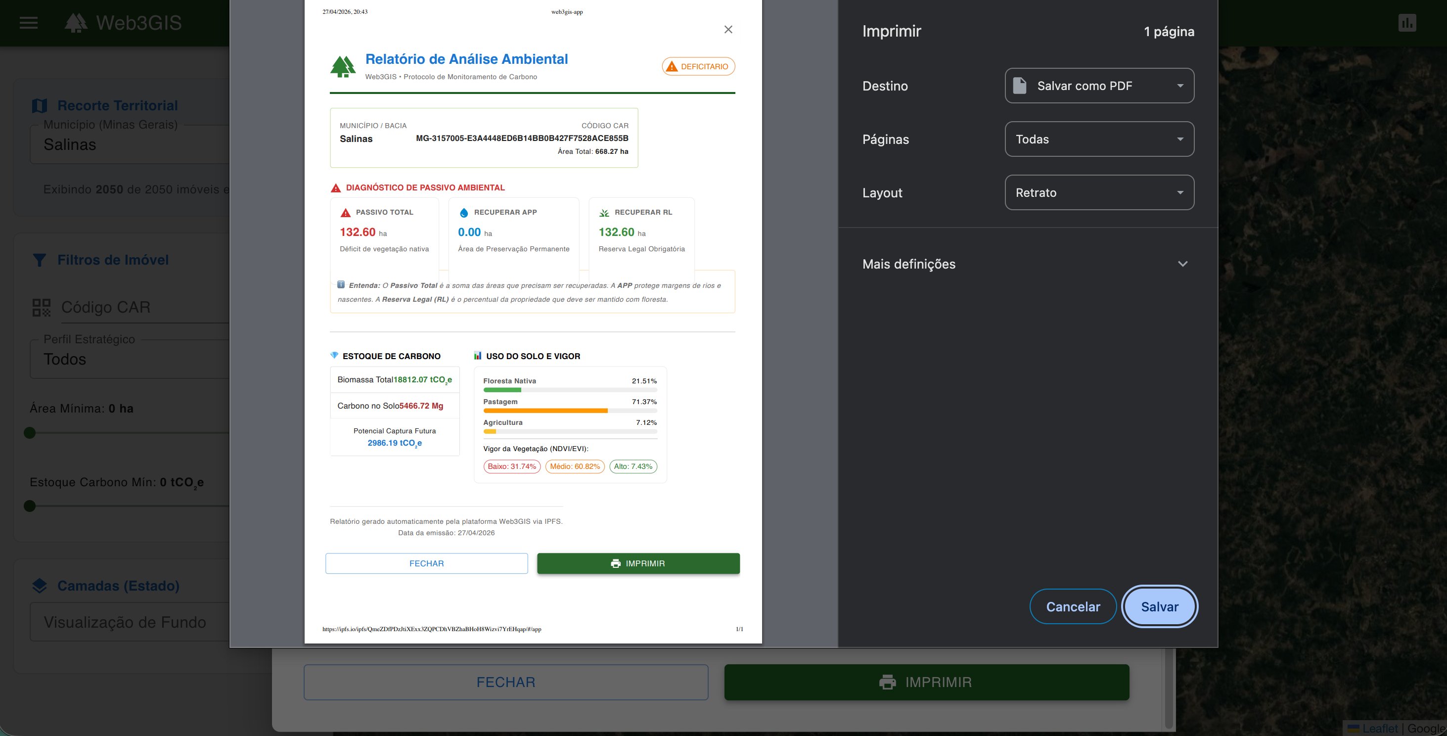 Web3GIS — Análise Ambiental